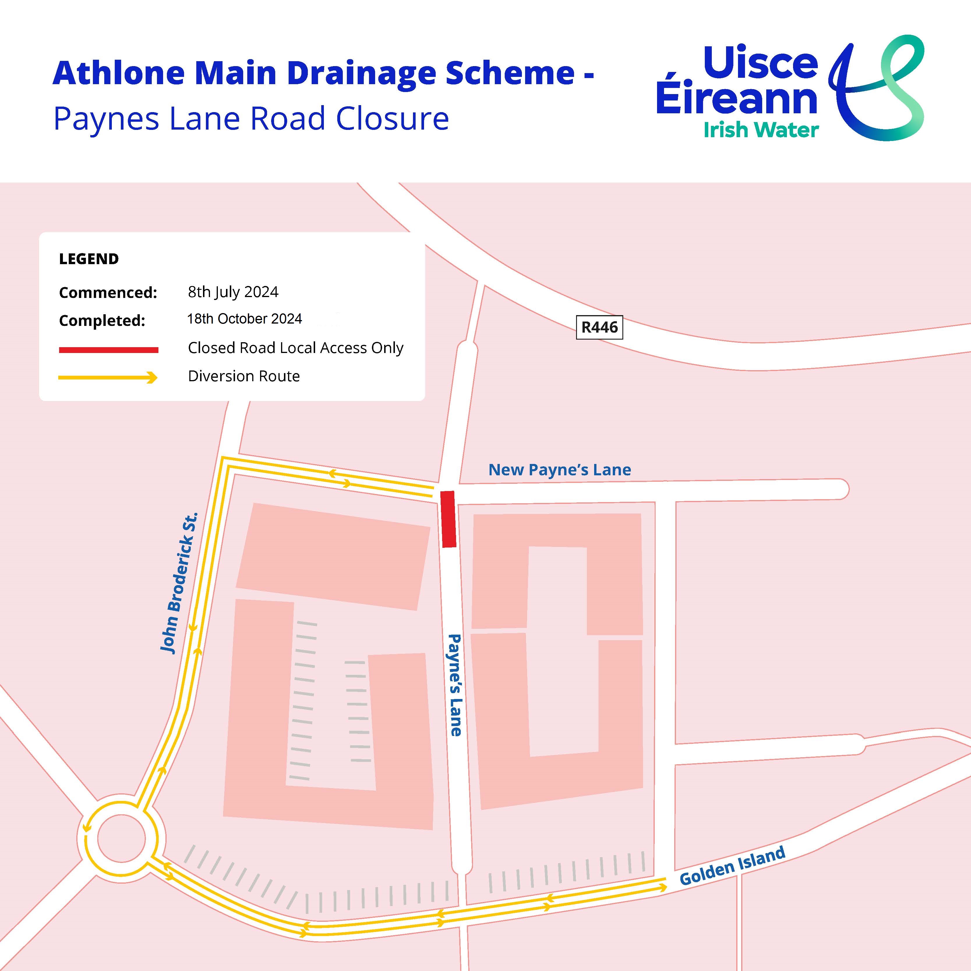 Paynes Lane Diversion Route Map Sept 2024