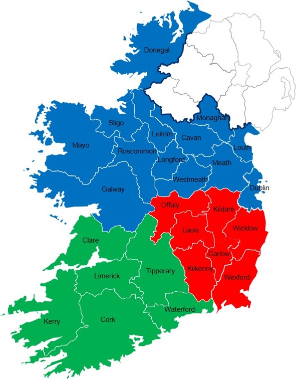 Growth and Development regions map