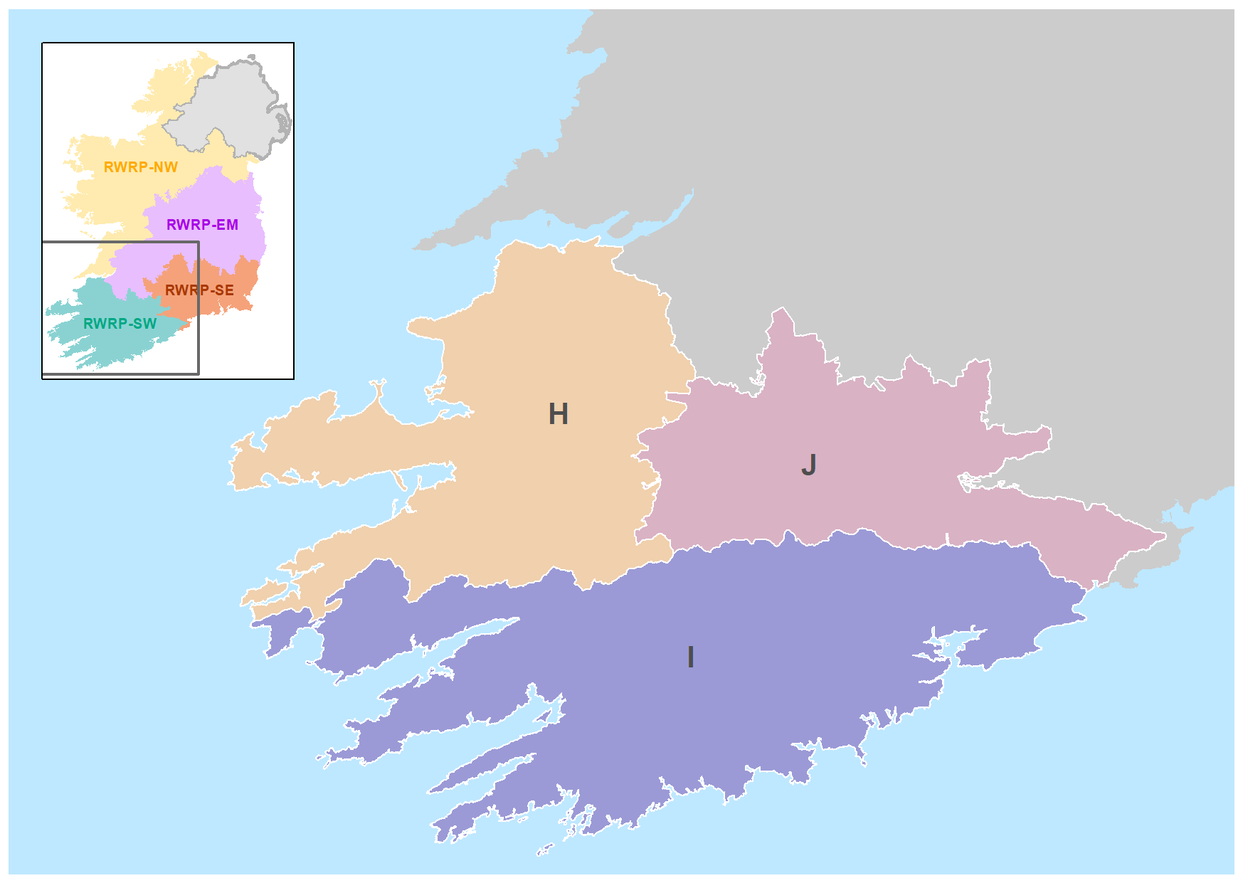 Map of the South-West of Ireland