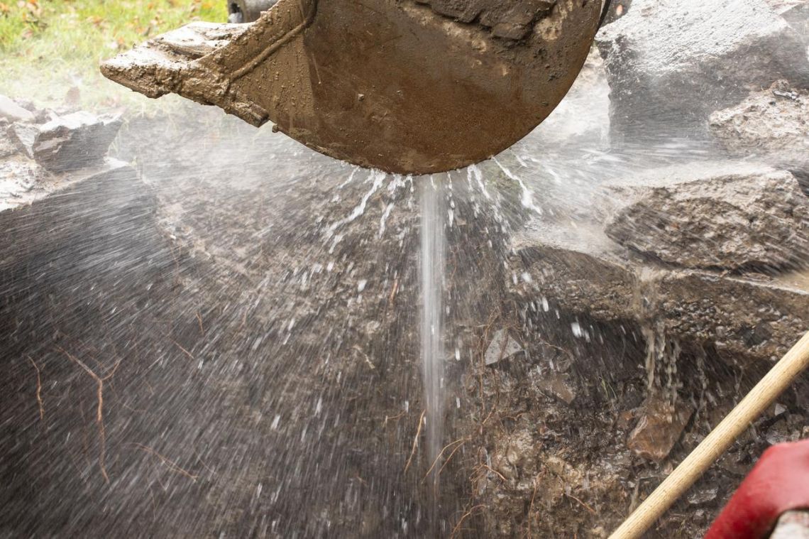 A leaking pipe in the ground