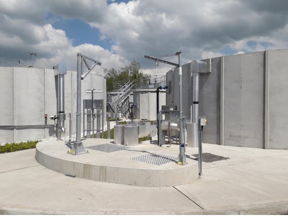 Tanks in a water treatment plant