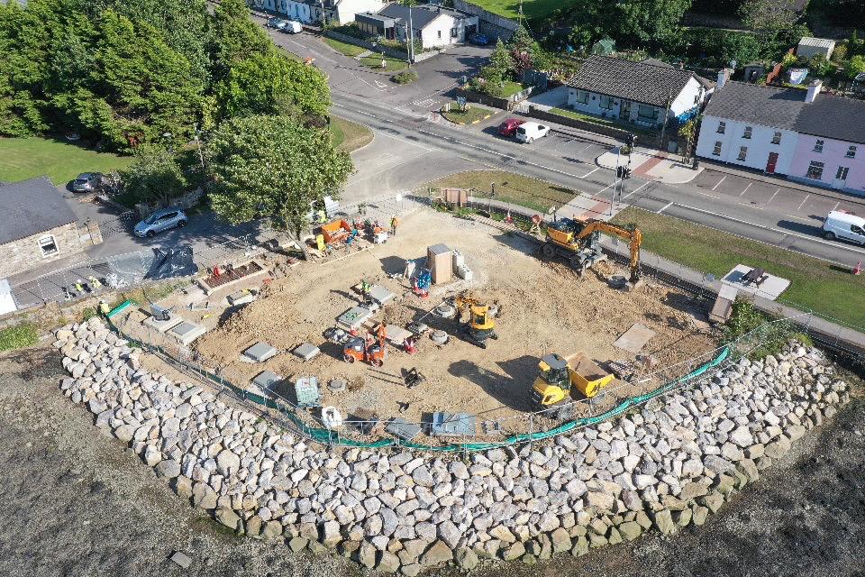 A construction site in a town