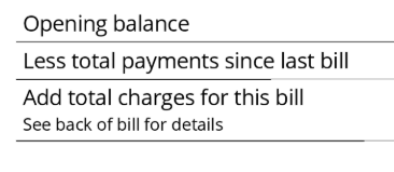 Detail of bill - Total charges for this bill